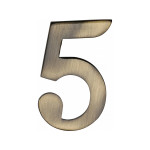 M Marcus Heritage Brass Numeral 5 - 51mm Self Adhesive